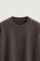 Alvan - Kahverengi - Yıkama Efektli - Uzun Kollu Erkek Tshirt