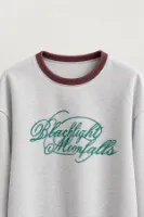 Blacklight - Açık Gri - Uzun Kollu Erkek Sweatshirt