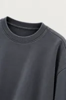 Alvan - Antrasit - Yıkama Efektli - Uzun Kollu Erkek Tshirt