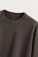 Alvan - Kahverengi - Yıkama Efektli - Uzun Kollu Erkek Tshirt