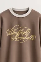 Blacklight - Kahverengi - Uzun Kollu Erkek Sweatshirt