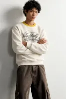 Blacklight - Beyaz - Uzun Kollu Erkek Sweatshirt