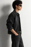 Hardy - Siyah - Lüks Street Crop - %100 Pamuk Denim - Erkek Kot Ceket