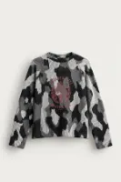 Chaos - Siyah - Oversize Fit Kamuflaj Desenli - Erkek Sweatshirt