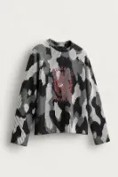 Chaos - Siyah - Oversize Fit Kamuflaj Desenli - Erkek Sweatshirt
