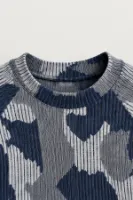 Chaos - Navy - Oversize Fit Kamuflaj Desenli - Erkek Sweatshirt