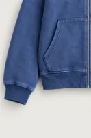 Reborn - Lacivert - Oversize Fit Fermuarlı - Kapüşonlu Erkek Sweatshirt