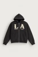 LA Ravage - Siyah - Oversize Fit - Fermuarlı Erkek Ceket ve Erkek Eşofman Takımı