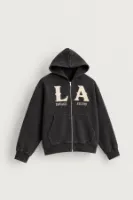 LA Ravage - Siyah - Oversize Fit - Fermuarlı Erkek Ceket ve Erkek Eşofman Takımı