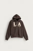 LA Ravage - Kahverengi - Oversize Fit - Fermuarlı Erkek Ceket ve Erkek Eşofman Takımı