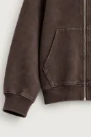 LA Ravage - Kahverengi - Oversize Fit - Fermuarlı Erkek Ceket ve Erkek Eşofman Takımı