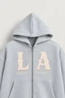 LA Ravage - Bebe Mavi - Oversize Fit - Fermuarlı Erkek Ceket ve Erkek Eşofman Takımı