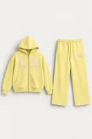 LA Ravage - Sarı - Oversize Fit - Fermuarlı Erkek Ceket ve Erkek Eşofman Takımı