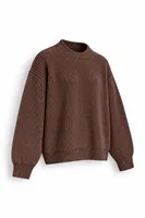 Lars - Kahverengi - Bisiklet Yaka - Oversize Fit - Pamuklu Erkek Kazak