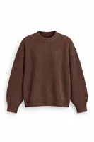 Lars - Kahverengi - Bisiklet Yaka - Oversize Fit - Pamuklu Erkek Kazak