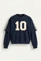 Arlo - Lacivert - Bisiklet Yaka %100 Pamuk - Erkek Sweatshirt