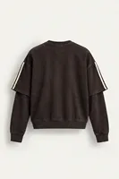 Arlo - Kahverengi - Bisiklet Yaka %100 Pamuk - Erkek Sweatshirt