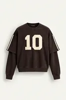 Arlo - Kahverengi - Bisiklet Yaka %100 Pamuk - Erkek Sweatshirt