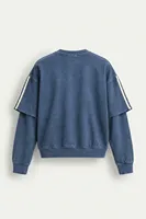 Arlo - Mavi - Bisiklet Yaka %100 Pamuk - Erkek Sweatshirt