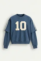 Arlo - Mavi - Bisiklet Yaka %100 Pamuk - Erkek Sweatshirt