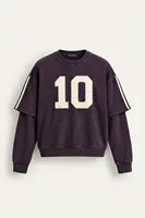 Arlo - Mor - Bisiklet Yaka %100 Pamuk - Erkek Sweatshirt