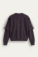 Arlo - Mor - Bisiklet Yaka %100 Pamuk - Erkek Sweatshirt