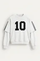 Arlo - Beyaz - Bisiklet Yaka %100 Pamuk - Erkek Sweatshirt